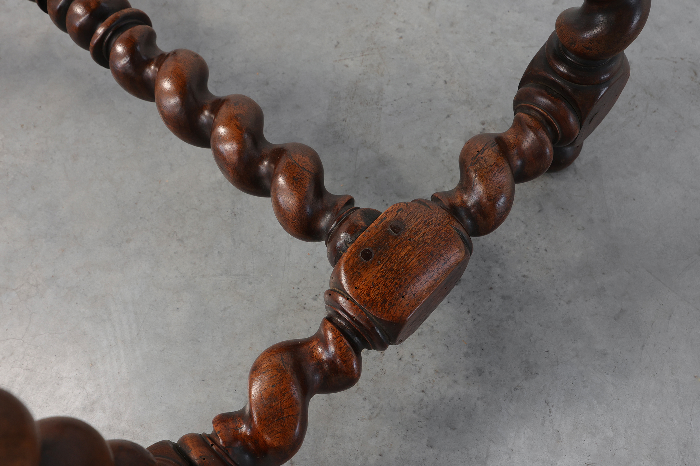 French Barley Twist Walnut Side Table with Drawer, circa 1880thumbnail
